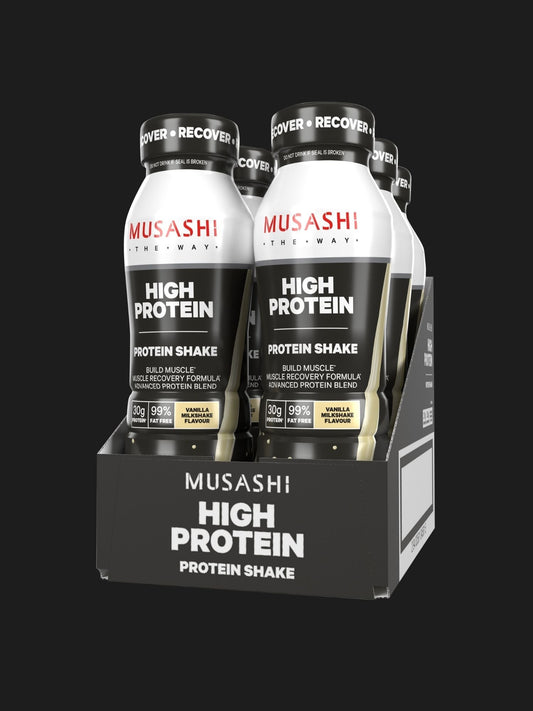 Musashi Protein Shake Vanilla High Protein Shake 375ml (Box of 6 Drinks)