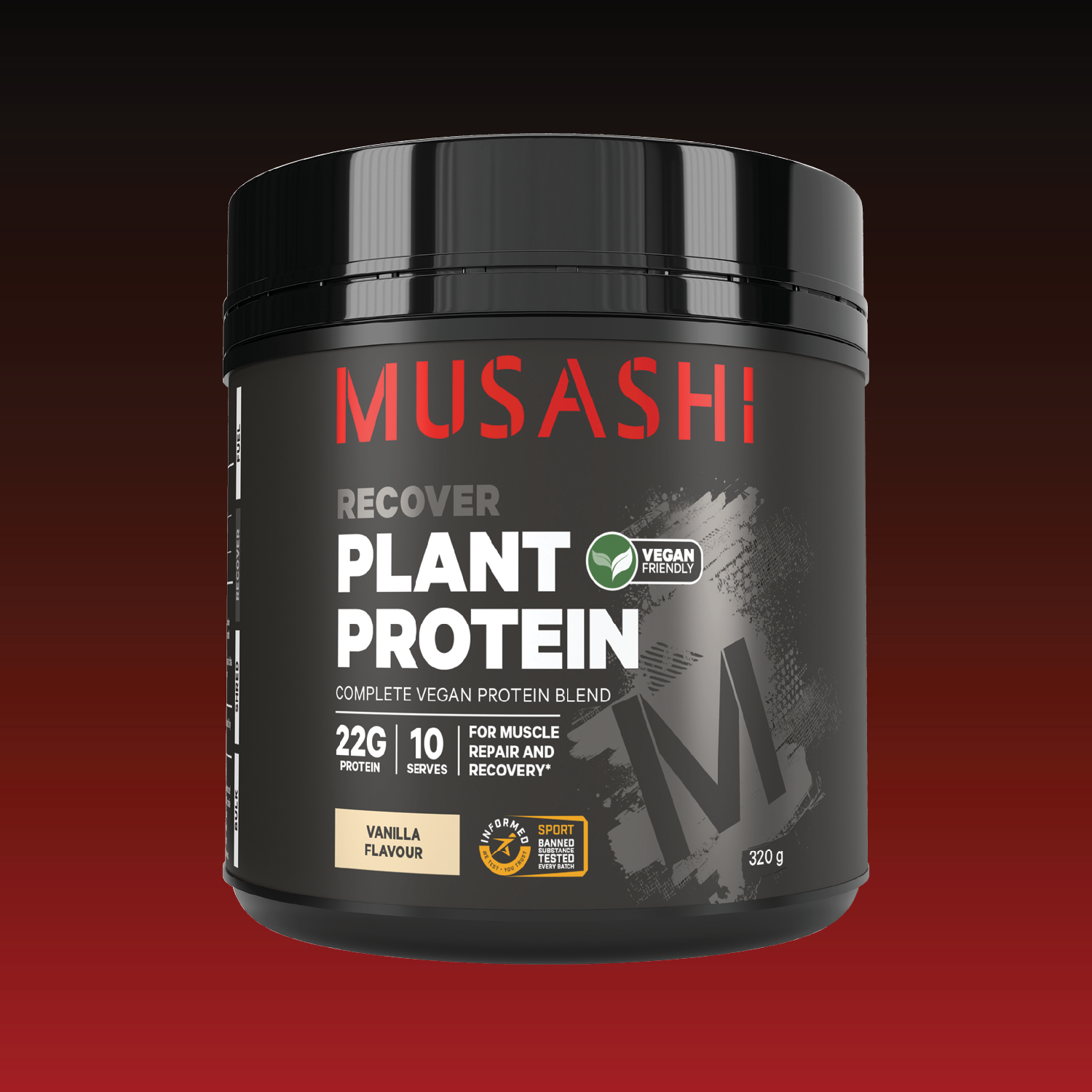 مسحوق بروتين موساشي 320 جرام / مسحوق بروتين نباتي بنكهة الفانيليا