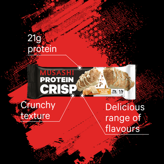 Musashi Protein Bar Protein Crisp Bar 60g (Box of 12 Bars)