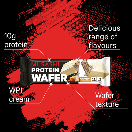 Musashi Protein Bar Protein Wafer Bar 40G (Box of 12 Bars)